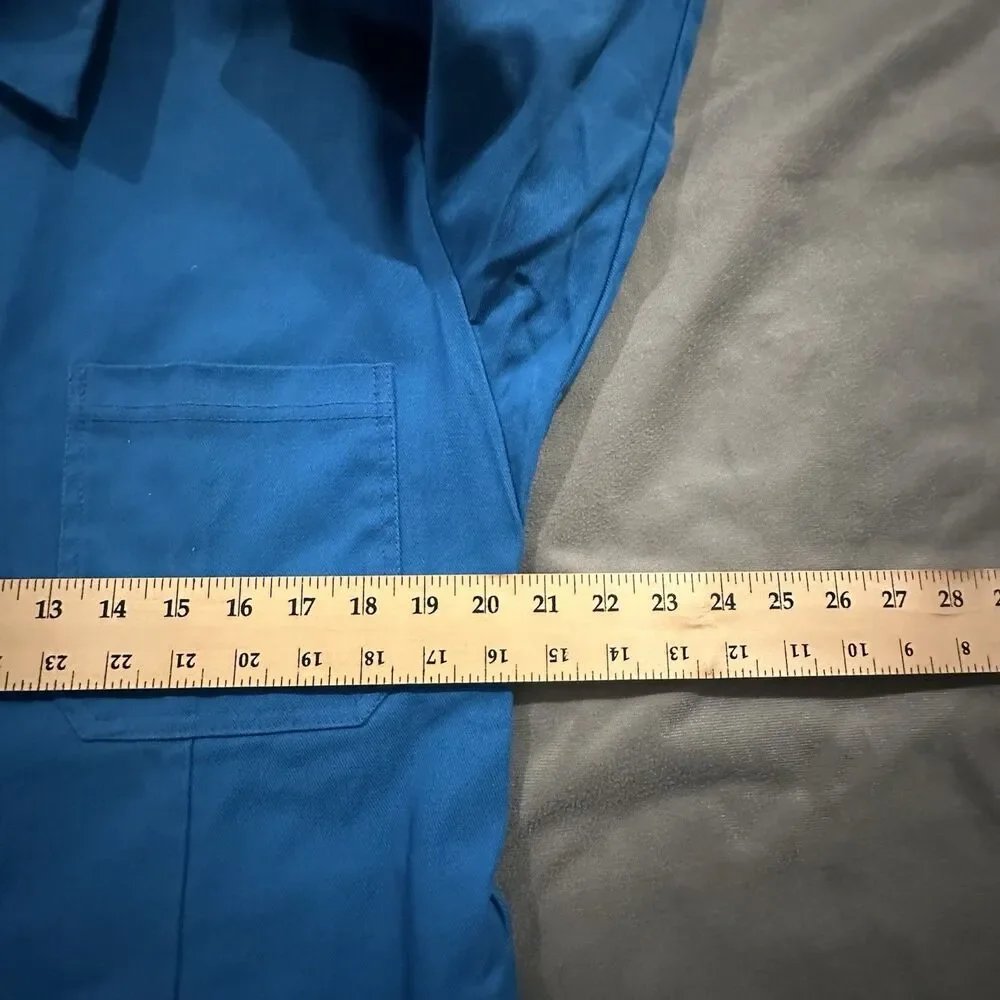 Vintage 80s French Overalls Mens 50 Workwear Zip Collar Canvas Cotton Reinforce